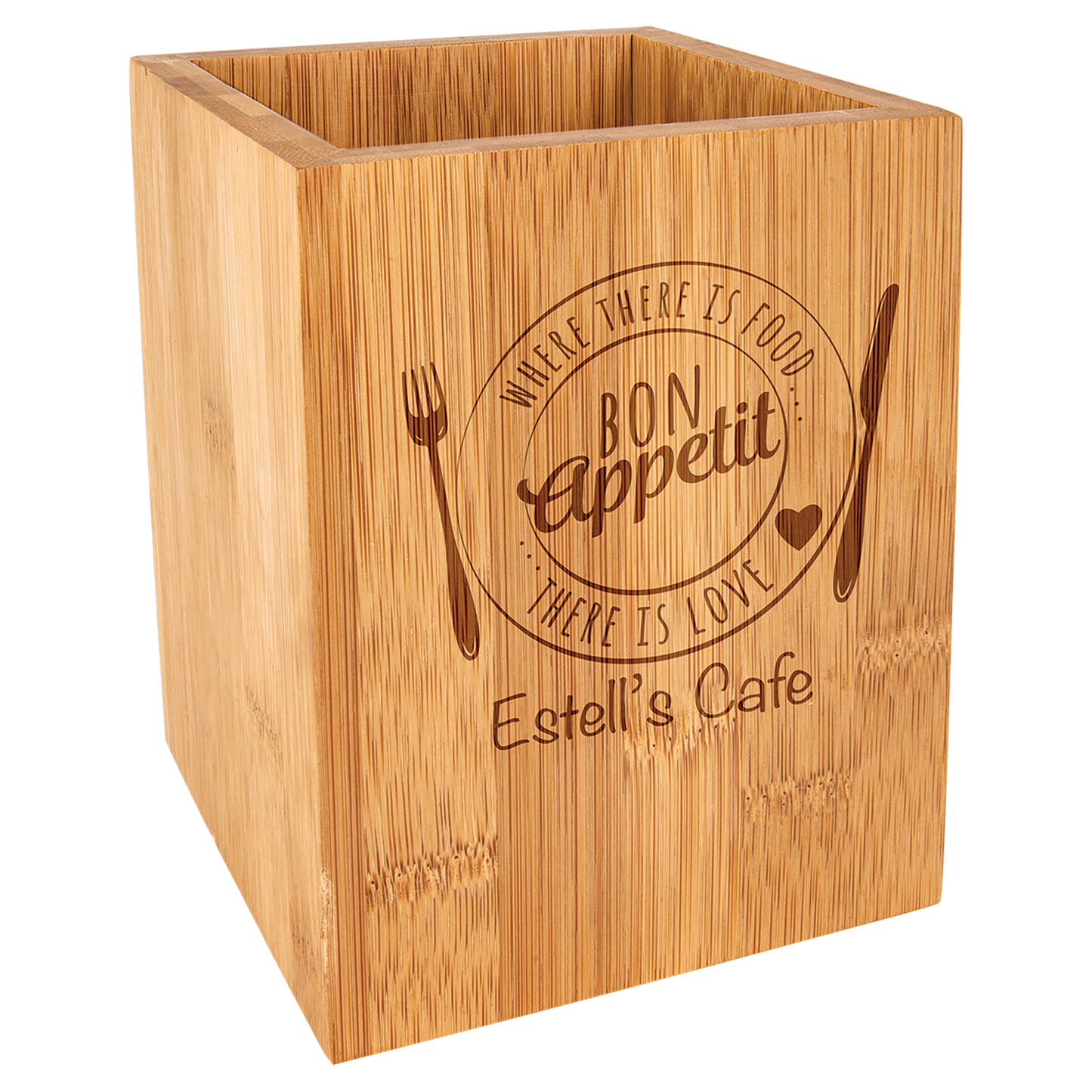 4 1/4" x 6" Bamboo Utensil Holder