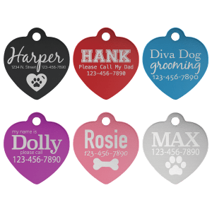 Pet Tags (Varying shapes, Sizes, Colors)