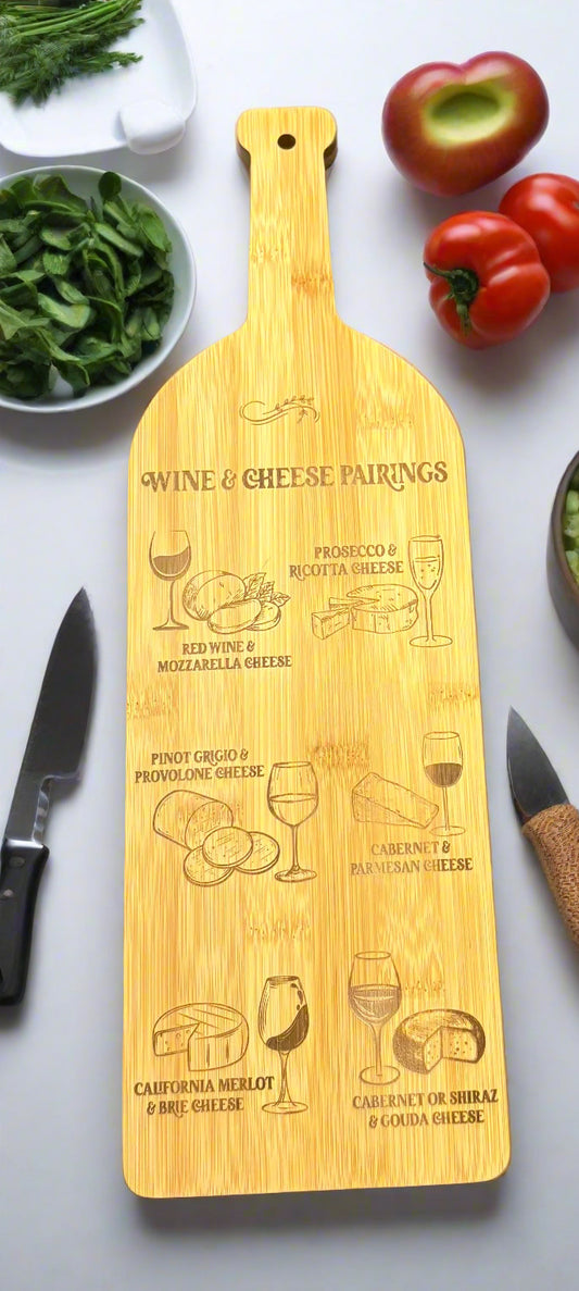 17" x 5 1/4" Bamboo Wine Bottle Cutting Board