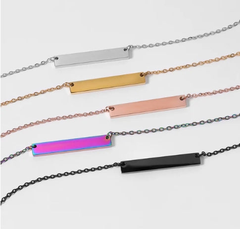 Bar Necklace - 18K Gold PVD Stainless Steel