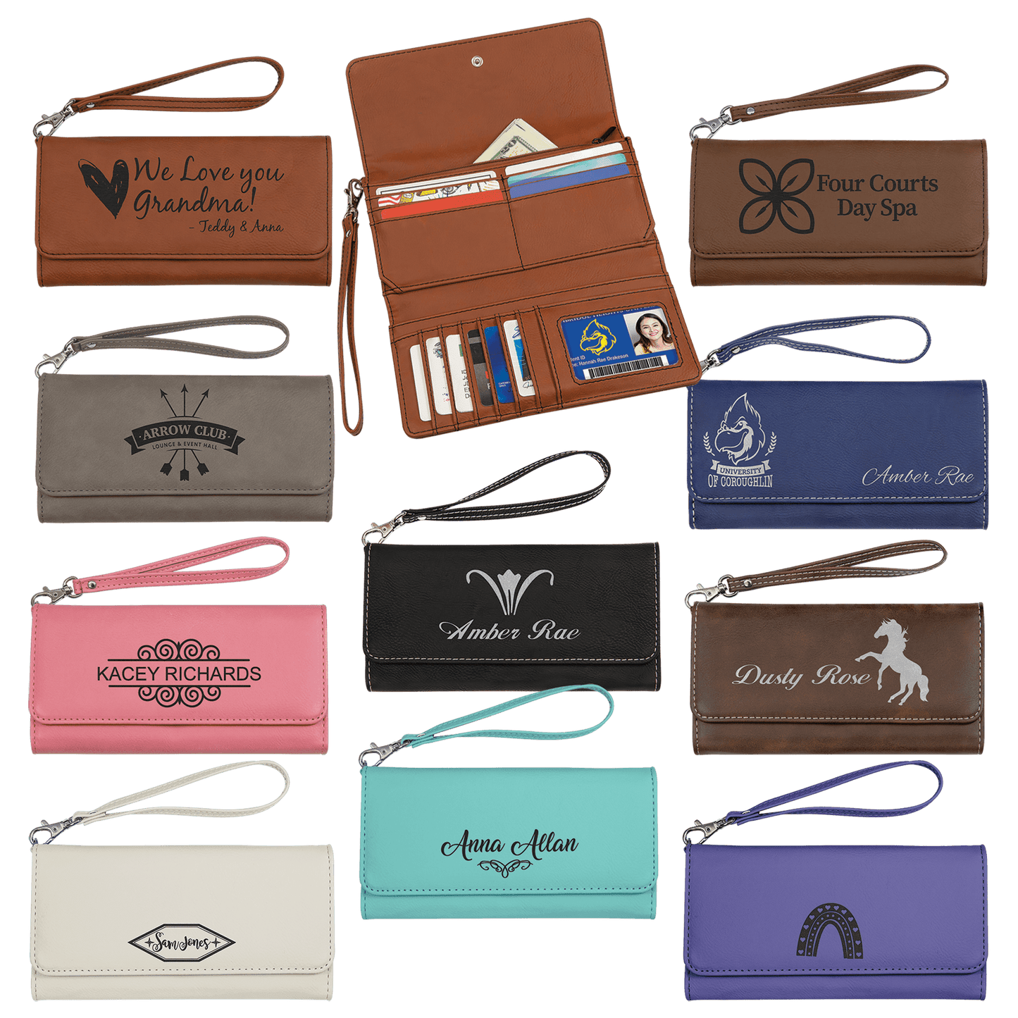 Leatherette Wallet with Strap