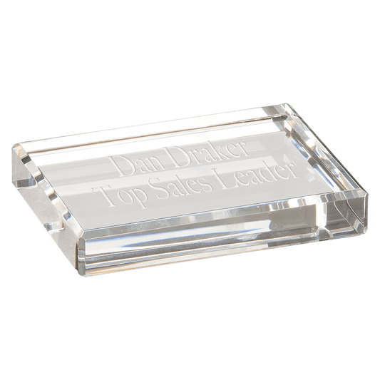 4" x 3" Crystal Rectangle Paperweight