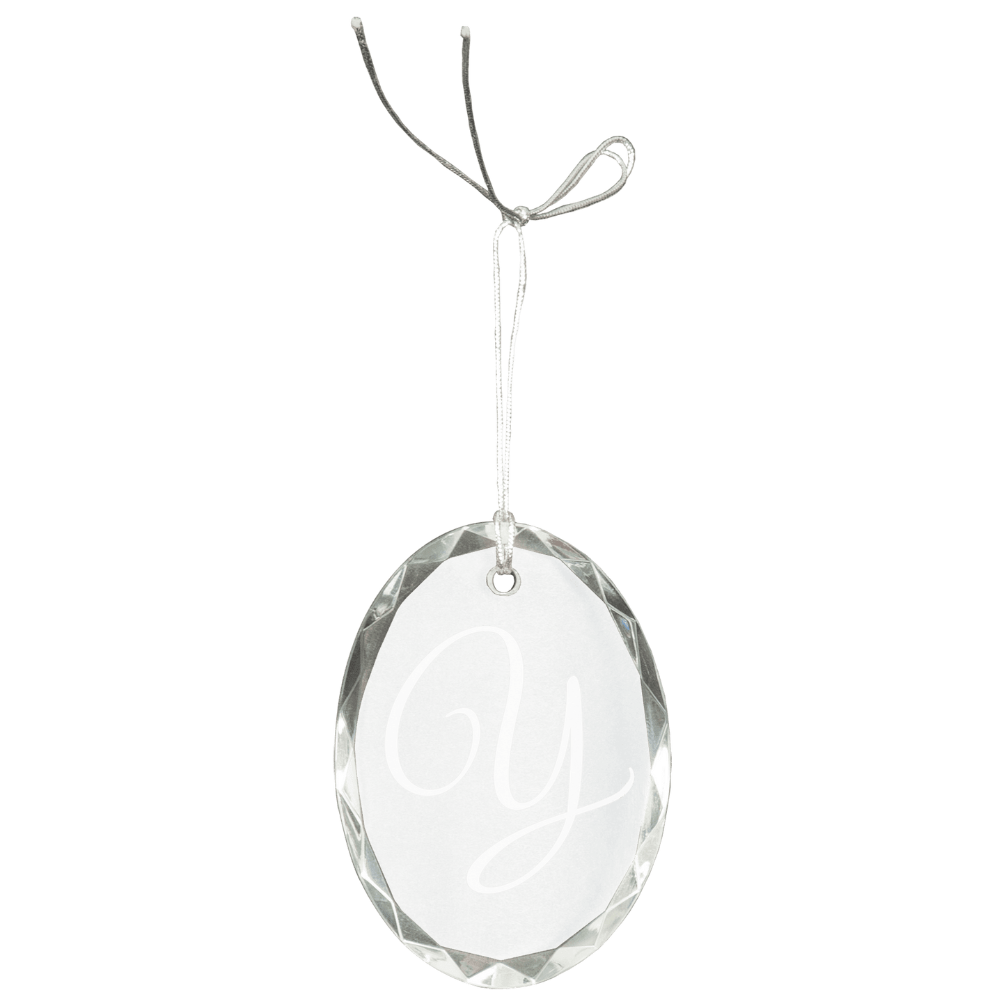 3" Crystal Faceted Oval Ornament
