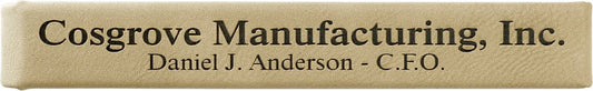 Light Brown 6 1/2" x 1" Laserable Leatherette Single Pen Case
