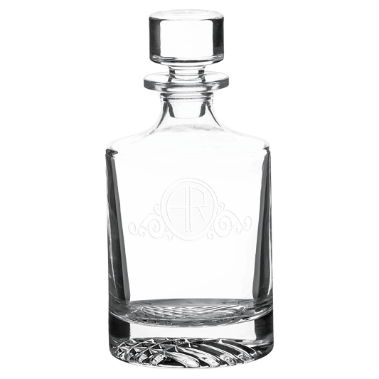 Polar Camel 850mL Round Glass Decanter in Black Gift Box with Printed Paper Sleeve