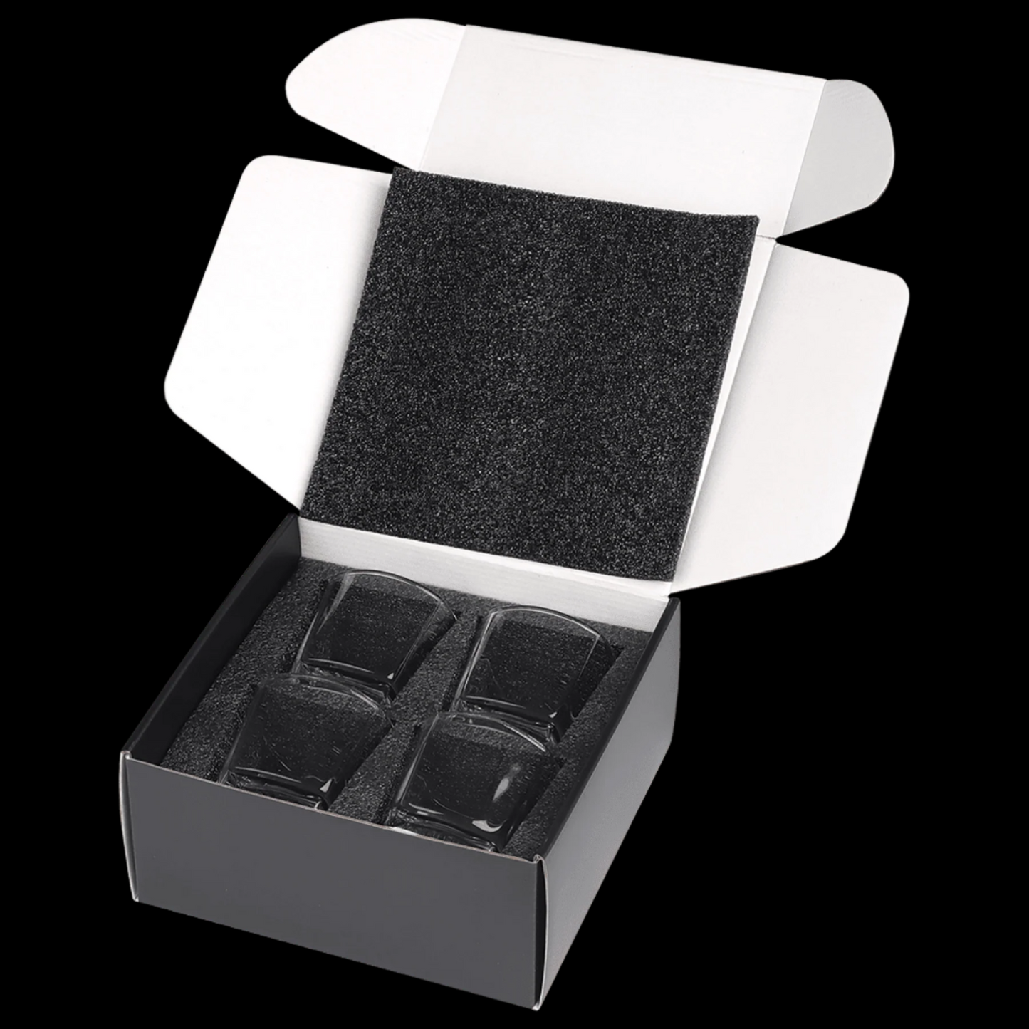 8 oz. Rocks Glasses in a Black Gift Box (Set of 4)