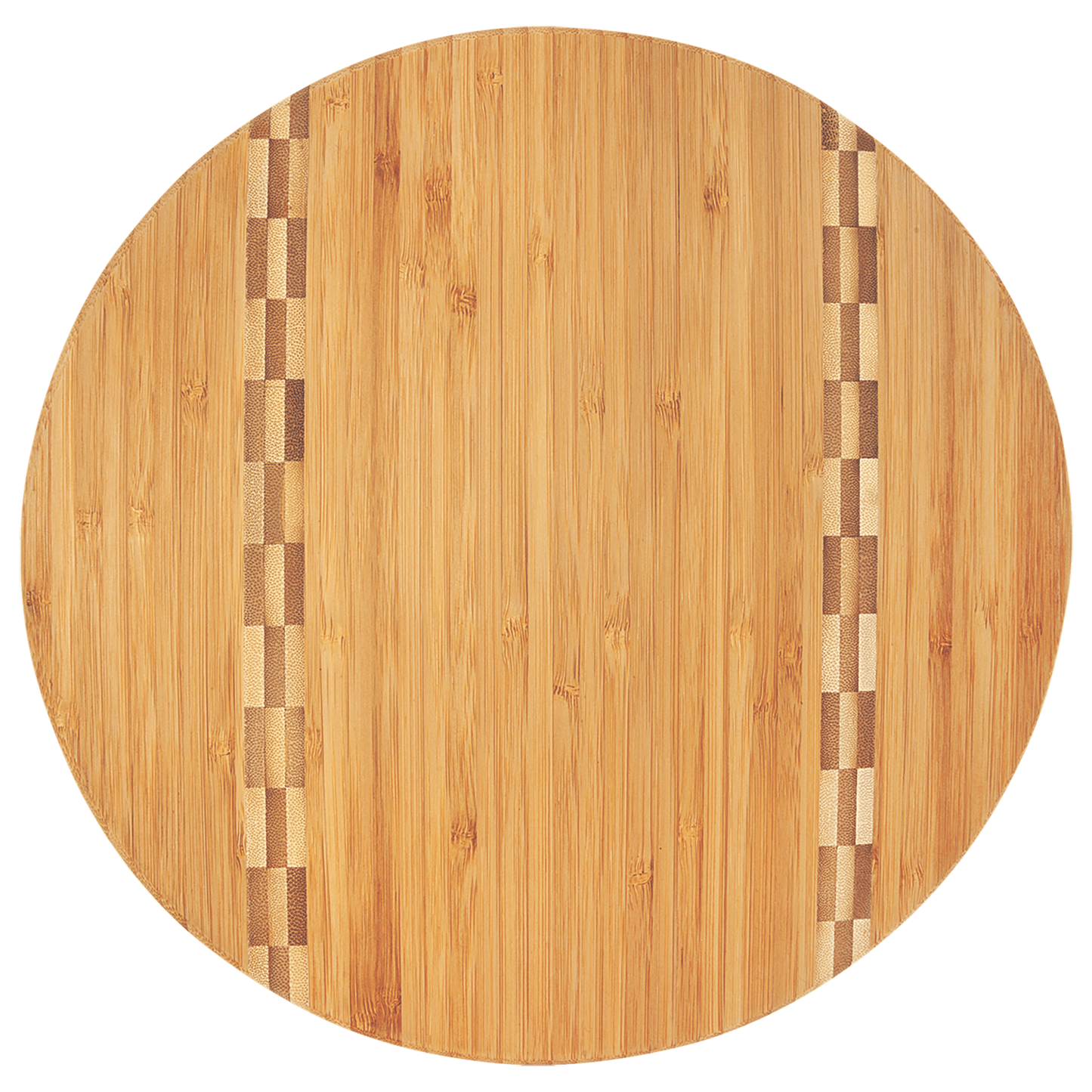 11 3/4" Round Bamboo Cutting Board with Butcher Block Inlay