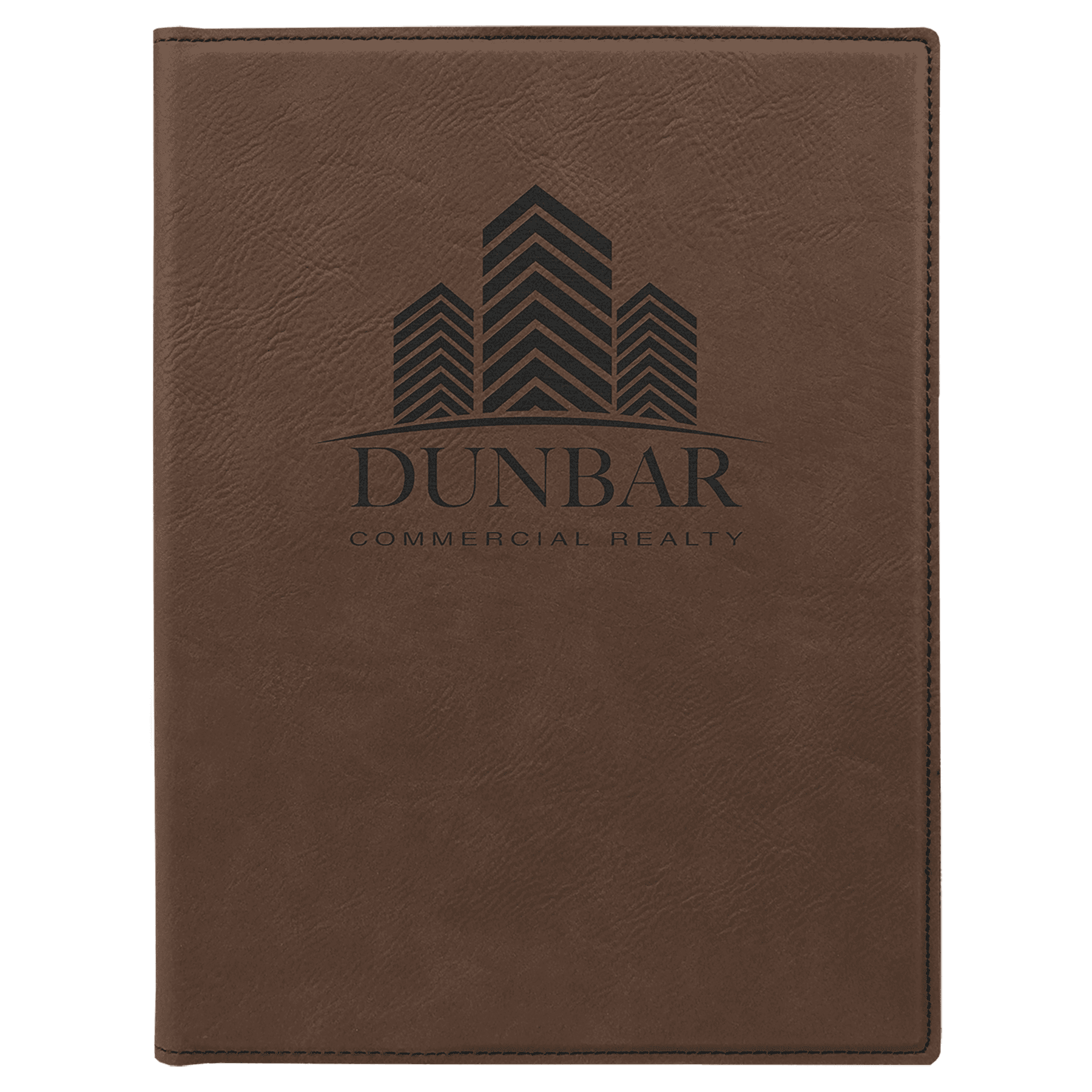Dark Brown 7" x 9" Laserable Leatherette Small Portfolio with Notepad