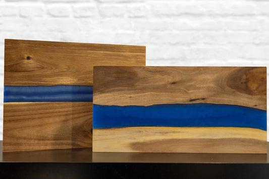 Serving Board: Acacia with Blue Pearl Resin