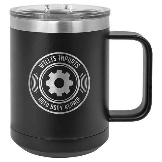 Black Polar Camel 15 oz. Vacuum Insulated Mug with Slider Lid