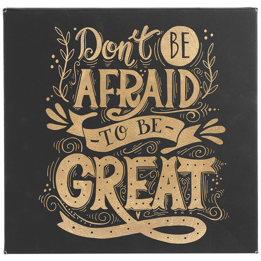 Black/Gold 10" x 10" Laserable Leatherette Wall Decor with Sawtooth Hanger