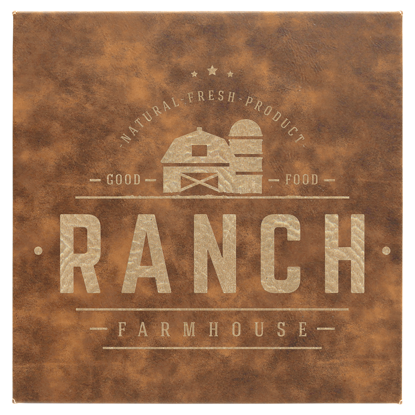 Rustic/Gold 10" x 10" Laserable Leatherette Wall Decor with Sawtooth Hanger