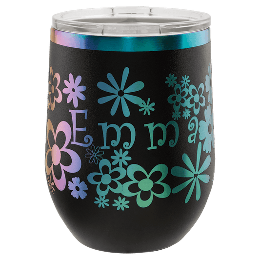 Black/Prism Polar Camel 12 oz. Stemless Wine Tumbler