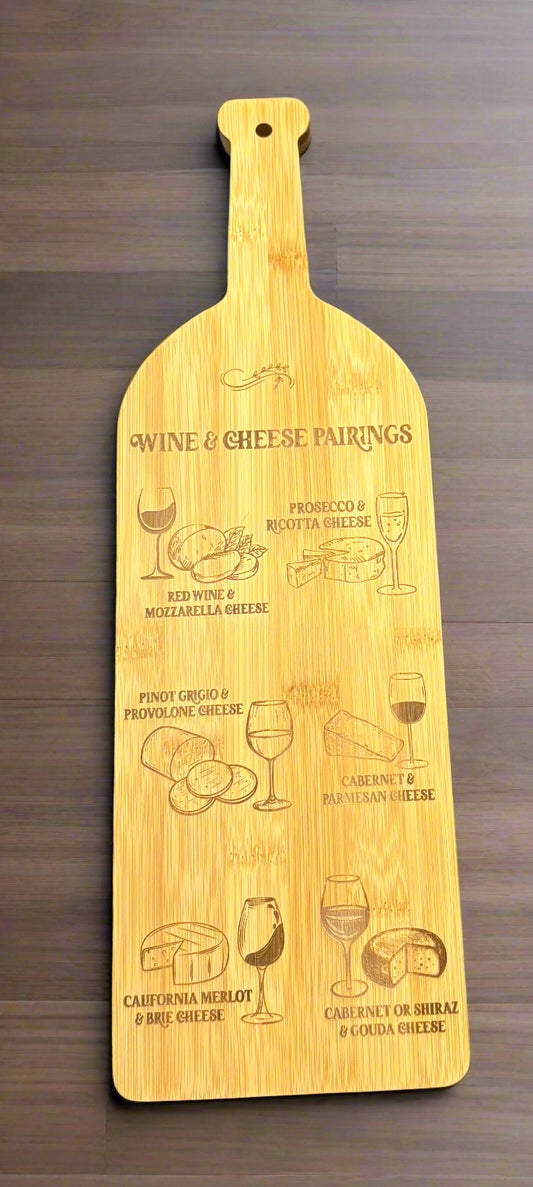 17" x 5 1/4" Bamboo Wine Bottle Cutting Board