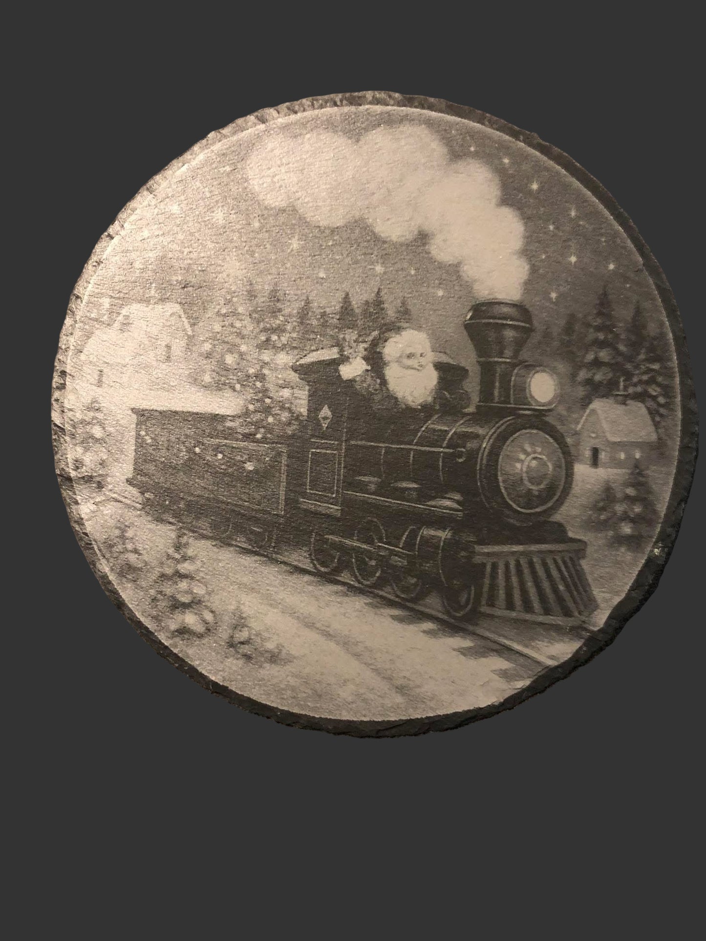 9 3/4" Round Slate Decor with Foam Pads