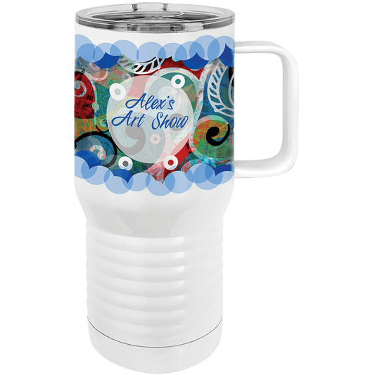 Sublimatable Polar Camel 20 oz. White Insulated Travel  Mug with Slider Lid
