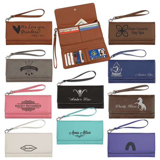 Leatherette Wallet with Strap